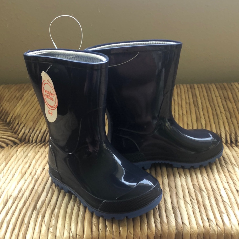 Boys Navy Rubber Boots